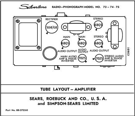 Silvertone 73 Order=57K 73N; Sears, Roebuck & Co. (ID = 3040381) Radio