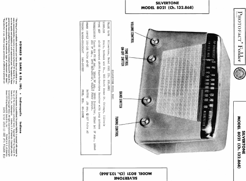 Silvertone 8021 Ch= 132.868; Sears, Roebuck & Co. (ID = 458738) Radio