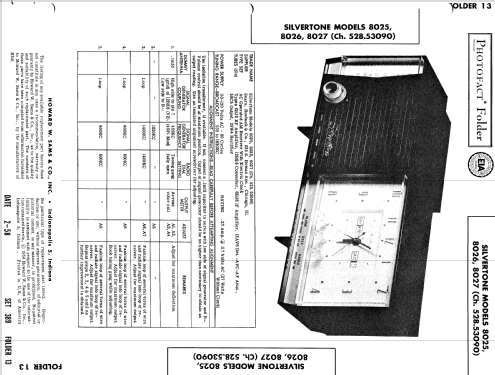 Silvertone 8025 Ch= 528.53090 Order=57D 8025; Sears, Roebuck & Co. (ID = 539120) Radio