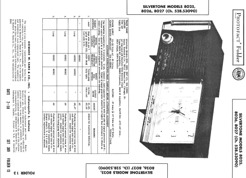 Silvertone 8025 Ch= 528.53090 Order=57D 8025; Sears, Roebuck & Co. (ID = 2544754) Radio