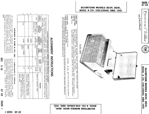 Silvertone 8039 Ch= 528.53060; Sears, Roebuck & Co. (ID = 763853) Radio