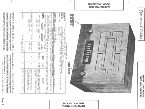 Silvertone 8051 Ch= 101.839; Sears, Roebuck & Co. (ID = 1424646) Radio