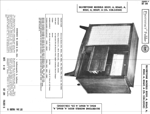 Silvertone 8059 Ch= 528.53150; Sears, Roebuck & Co. (ID = 2576605) Radio