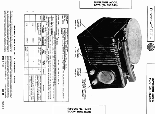 Silvertone 8073 Ch= 135.243; Sears, Roebuck & Co. (ID = 458763) Radio