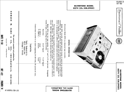 Silvertone 8074 Ch= 528.59051 Order=57D 08074K; Sears, Roebuck & Co. (ID = 751645) R-Player