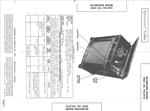 Silvertone 8103 Ch= 110.473; Sears, Roebuck & Co. (ID = 1495037) Radio