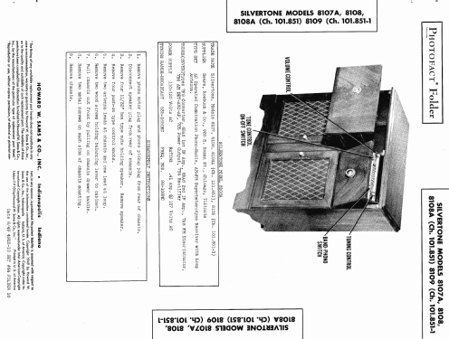 Silvertone 8107 + 8107A Ch= 101.851; Sears, Roebuck & Co. (ID = 458905) Radio