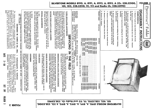 Silvertone 8190A Ch= 528.52101; Sears, Roebuck & Co. (ID = 2553105) Television