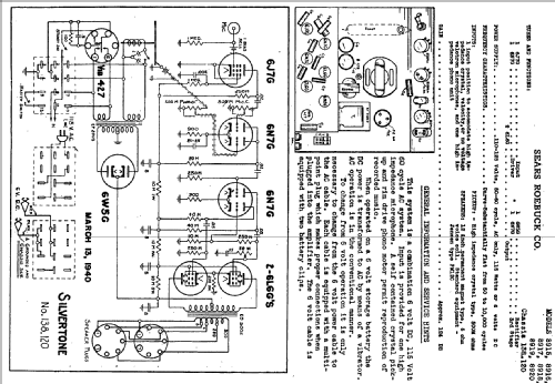 Silvertone 8915 Ch= 138.120; Sears, Roebuck & Co. (ID = 674039) Ampl/Mixer