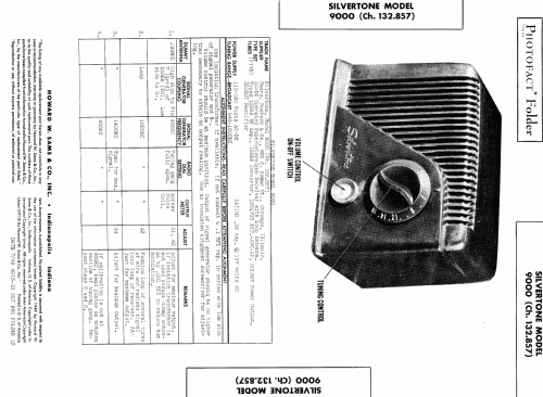 Silvertone Order= 57B 9000 Ch= 132.857; Sears, Roebuck & Co. (ID = 459408) Radio