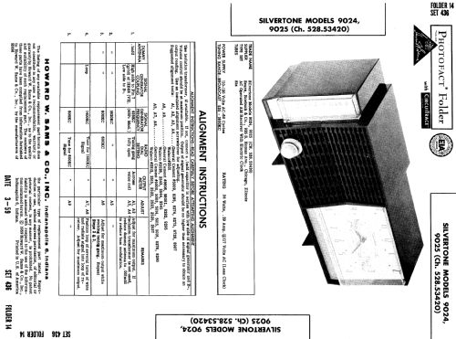 Silvertone 9025 Ch= 528.53420 Order=57Y 9025; Sears, Roebuck & Co. (ID = 640628) Radio