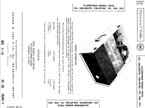 Silvertone 9076 Ch= 528.59131; Sears, Roebuck & Co. (ID = 764220) Sonido-V