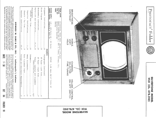 Silvertone 9131 Ch= 478.210; Sears, Roebuck & Co. (ID = 1569092) Television