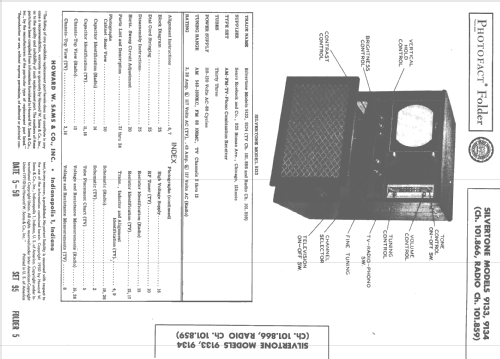 Silvertone 9133 Ch= 101.866 and Ch= 101.859; Sears, Roebuck & Co. (ID = 1666517) TV Radio