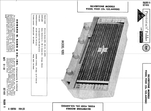 Silvertone 9201 Ch= 132.44900 Order=57Y 9201; Sears, Roebuck & Co. (ID = 535555) Radio