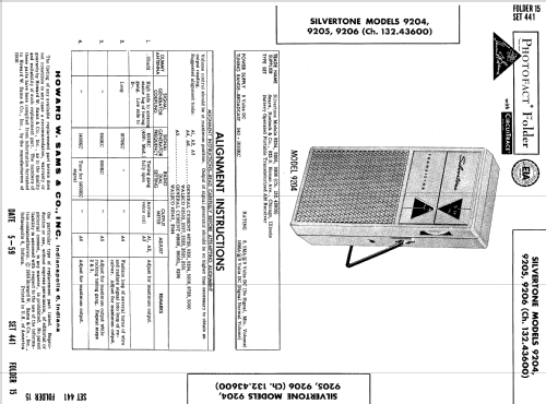 Silvertone 9204 Ch= 132.43600 Order=57Y 9204; Sears, Roebuck & Co. (ID = 701079) Radio