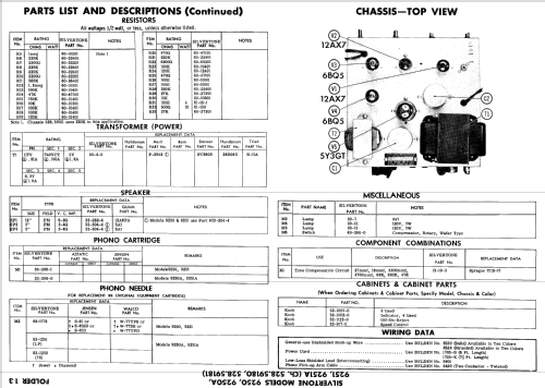 Silvertone 9250 Ch= 528.59180 Order=57Y M9250; Sears, Roebuck & Co. (ID = 639658) R-Player