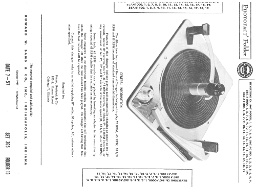 Silvertone Ch= 567.40100; Sears, Roebuck & Co. (ID = 2412734) R-Player