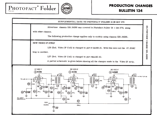 Silvertone chassis Ch= 528.34200; Sears, Roebuck & Co. (ID = 2648621) Television