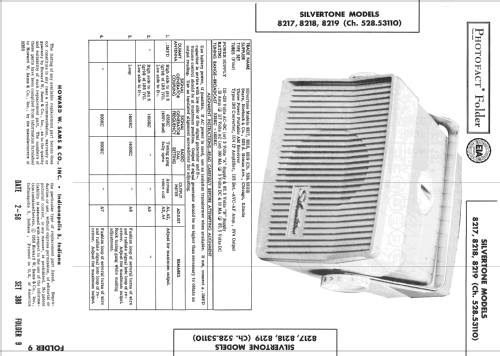 Silvertone DUR-PAC 8218 Ch= 528.53110 Order=57D 8218; Sears, Roebuck & Co. (ID = 2536236) Radio