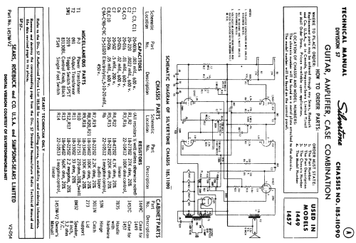 Silvertone Guitar and Amplifier 1457 Ch= 185.11090; Sears, Roebuck & Co. (ID = 1554187) Verst/Mix