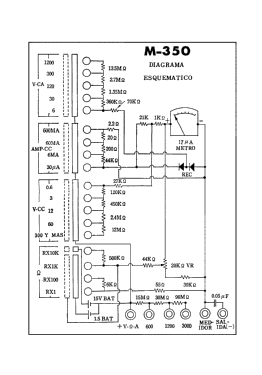 Analog Multimeter M-350; Sansei Electronics (ID = 2883433) Equipment