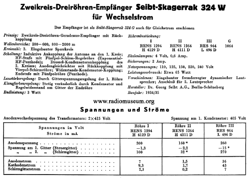 Skagerrak 324W; Seibt, Dr. Georg (ID = 39453) Radio