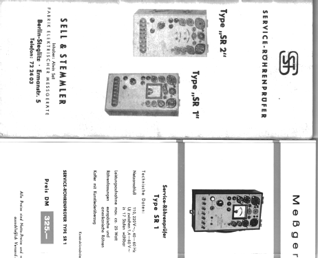 Röhrenprüfgerät SR; Sell & Stemmler SST; (ID = 2014766) Equipment