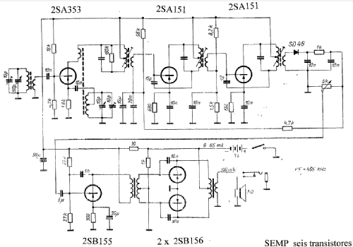 Seis Transistores ; SEMP -TCL, Toshiba, (ID = 1573442) Radio