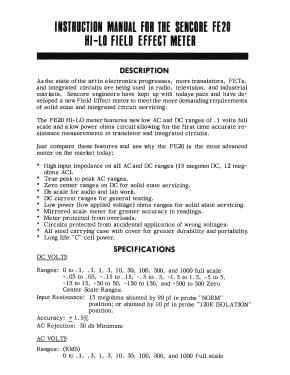 Hi-Lo Field Effect Multimeter FE-20; Sencore; Sioux Falls (ID = 2971315) Ausrüstung