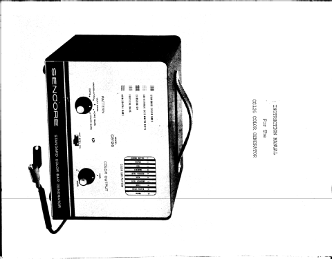 Standard Color Bar Generator CG126; Sencore; Sioux Falls (ID = 2656492) Equipment