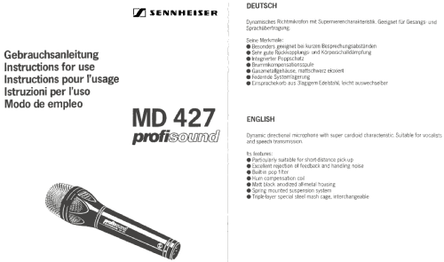 MD427; Sennheiser (ID = 1086784) Mikrofon/TA