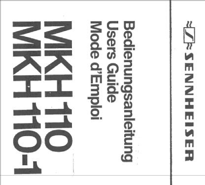 MKH110/1; Sennheiser (ID = 1085551) Micrófono/PU