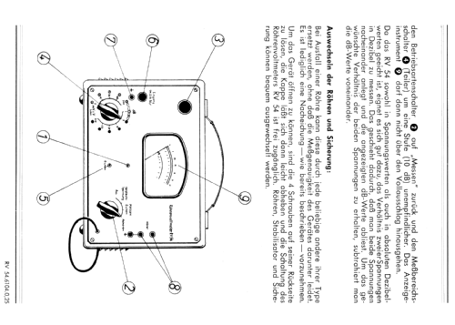 Röhrenvoltmeter RV54; Sennheiser (ID = 417310) Equipment