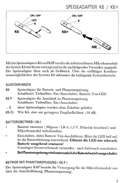 Mikrofon-Speiseadapter für Batterie- und Phantomspeisung K6; Sennheiser (ID = 2858620) Divers