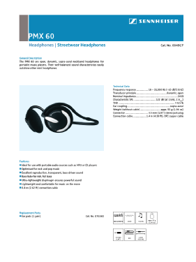 Streetwear Headphones - Dynamischer Kopfhörer PMX60; Sennheiser (ID = 3112979) Speaker-P