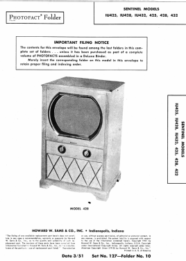 1U425; Sentinel Radio Corp. (ID = 2885911) Television