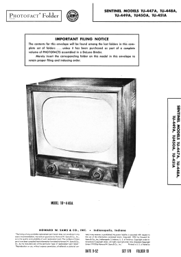 1U449-A; Sentinel Radio Corp. (ID = 3089196) Television