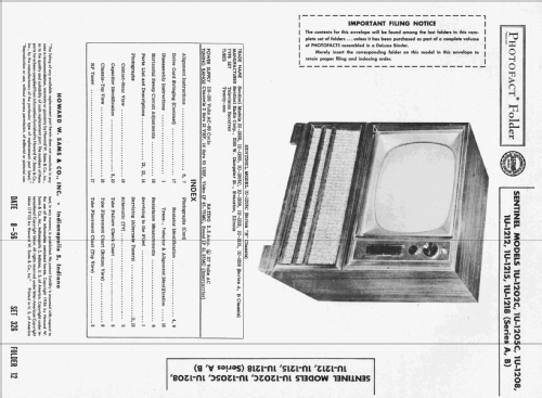 1U-1212 Ch= Series A; Sentinel Radio Corp. (ID = 2359392) Television