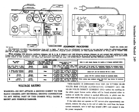 249 ; Sentinel Radio Corp. (ID = 296173) Radio