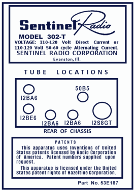 302-T ; Sentinel Radio Corp. (ID = 3030101) Radio