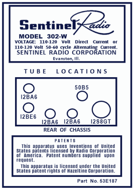 302-W ; Sentinel Radio Corp. (ID = 3030102) Radio