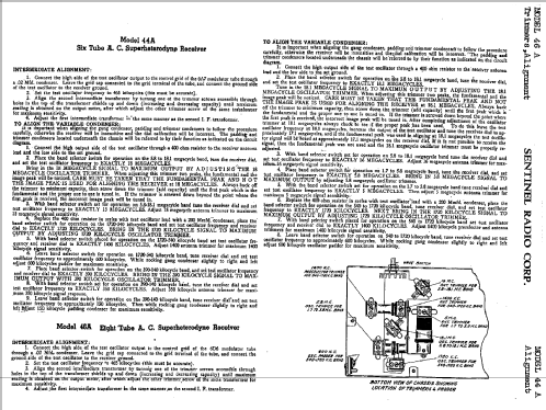 46A ; Sentinel Radio Corp. (ID = 304485) Radio