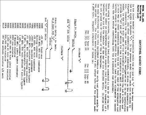 521 ; Sentinel Radio Corp. (ID = 297865) Car Radio