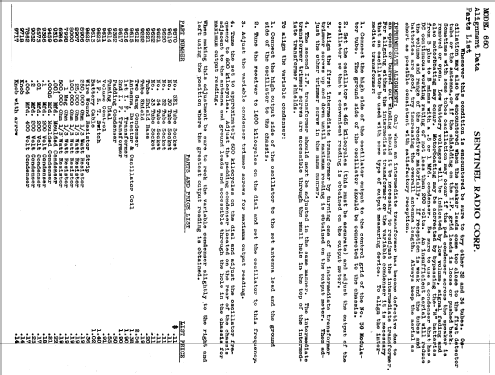 660 ; Sentinel Radio Corp. (ID = 306318) Radio