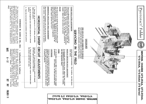 Ch= U72-02AA ; Sentinel Radio Corp. (ID = 2418795) Television