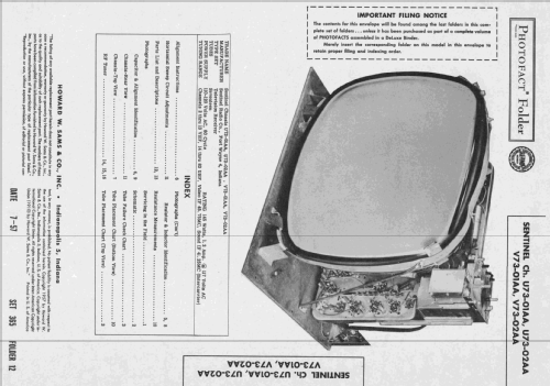 Sentinel Ch= U73-01AA; Sentinel Radio Corp. (ID = 2412418) Television