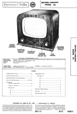 151-B17; Setchell Carlson, (ID = 3009095) Televisore