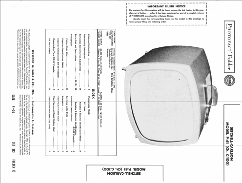 P-61 Ch= C-100; Setchell Carlson, (ID = 2162479) Television