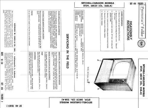 ST59 Ch= 258-A; Setchell Carlson, (ID = 861022) Televisore